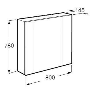 Зеркальный шкаф Roca Ronda ZRU9303009 80 см бетон/белый глянец